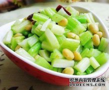 炝芹菜黄豆的做法